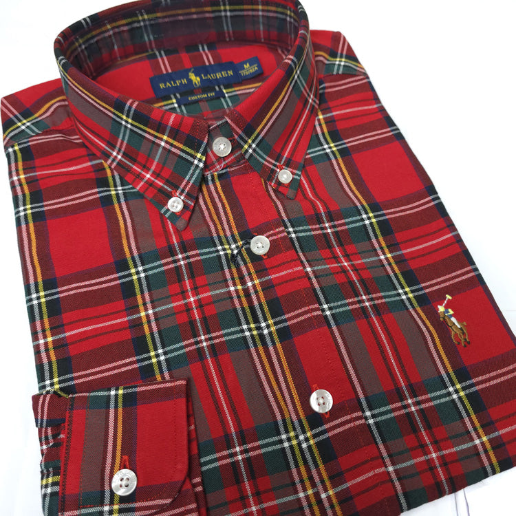 PRL two toned check Shirt | Tone Red