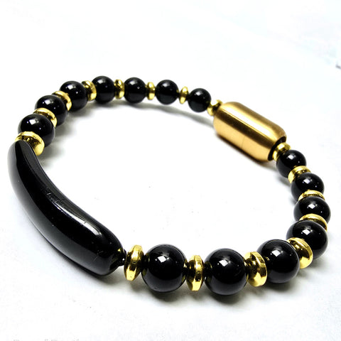 Classic Beaded Bracelet for men | Gold