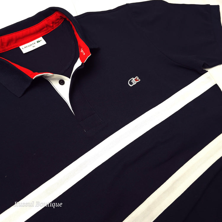 LST dual striped polo shirt | Navy Blue