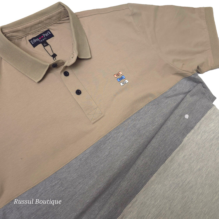 EP two toned polo shirt | Beige/Grey