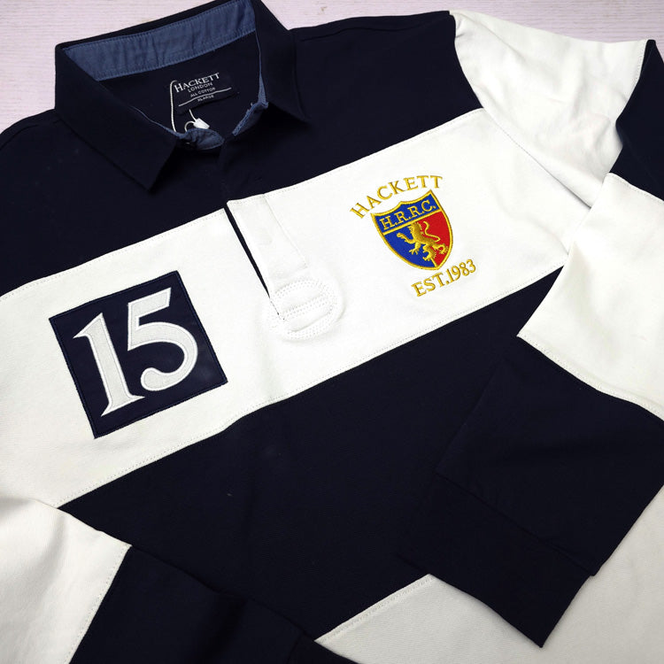 Longsleeve HCK crested polo shirt | White/Blue