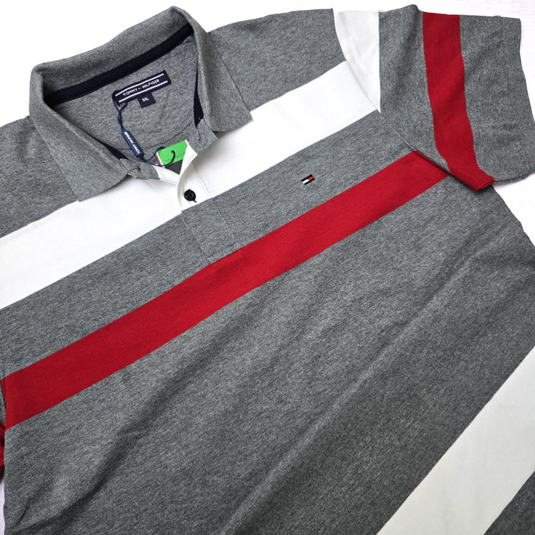 THF two toned designer polo shirt | Grey