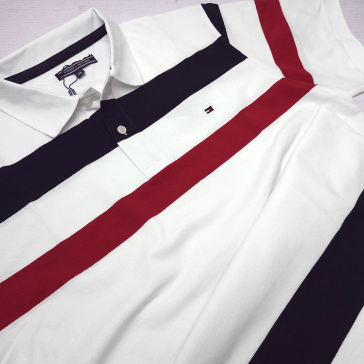 THF two toned designer polo shirt | White