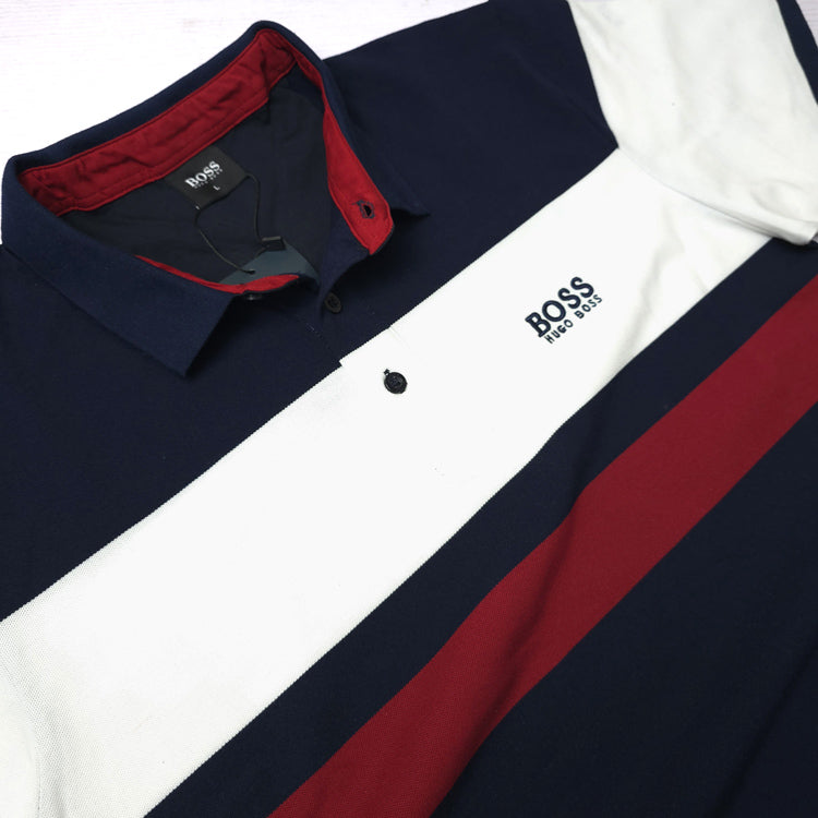 BS two toned designer polo shirt | Navy Blue