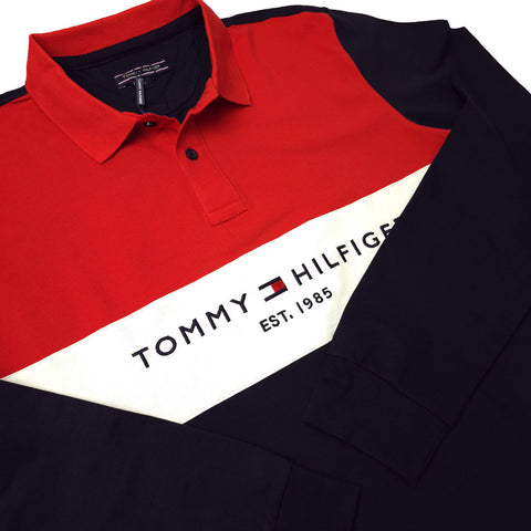 Longsleeve THF crested polo for men | Navy Blue