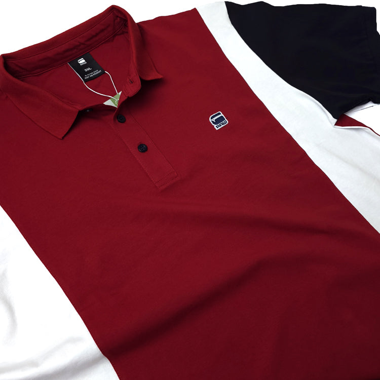 GS two toned designer polo shirt | Wine