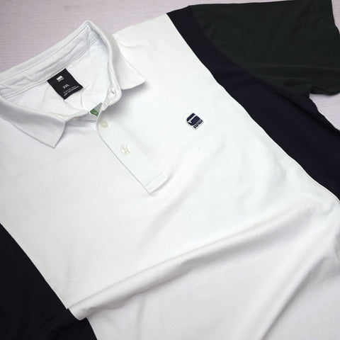 GS two toned designer polo shirt | White