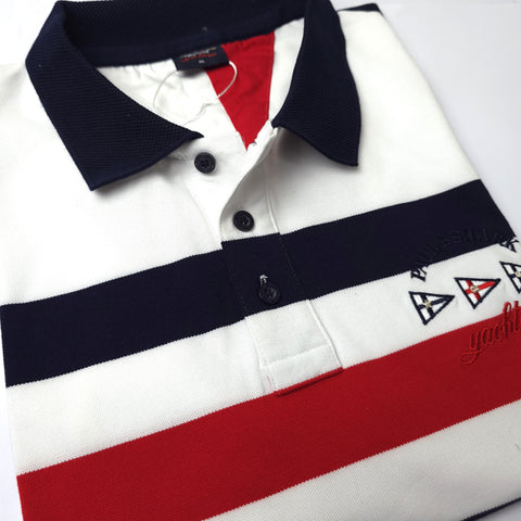 PS two toned designer polo shirt | Red/Blue