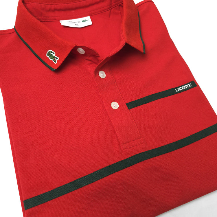 LST signet designer polo shirt | Red