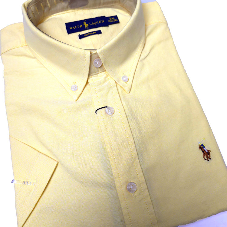 Shortsleeve PRL designer men's dress Shirt | Yellow