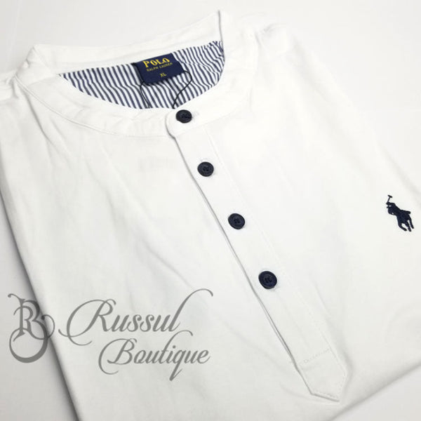 Prl Half Button Tee-Shirt | White Shirts